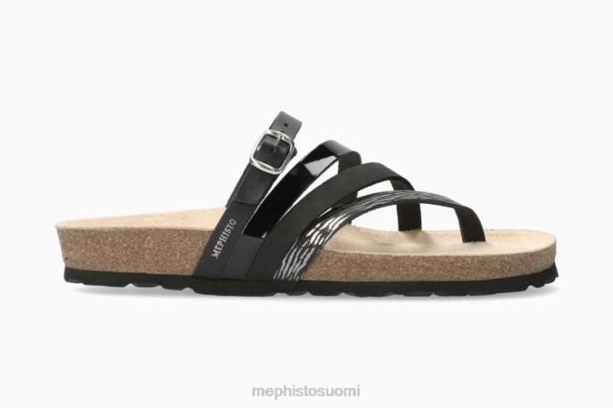 naiset V082233 nätti musta Mephisto sandaalit