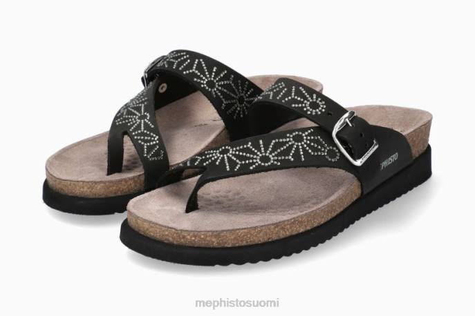 naiset V082383 hella kipinä musta Mephisto sandaalit