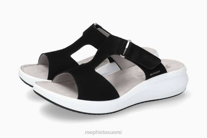 naiset V082397 pikkuinen musta Mephisto sandaalit